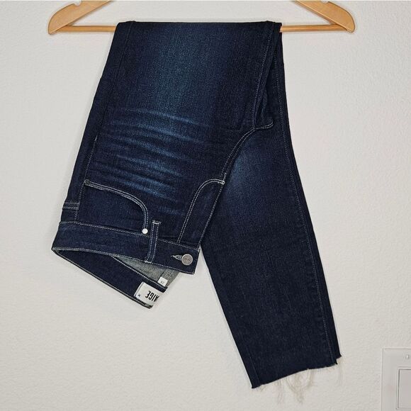Paige Verdugo Ankle, Unfinished Hem, Dark Wash Jeans, Size 28 - Picture 1 of 9